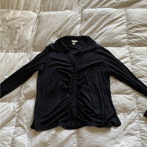 Ava & Viv ruched button down top